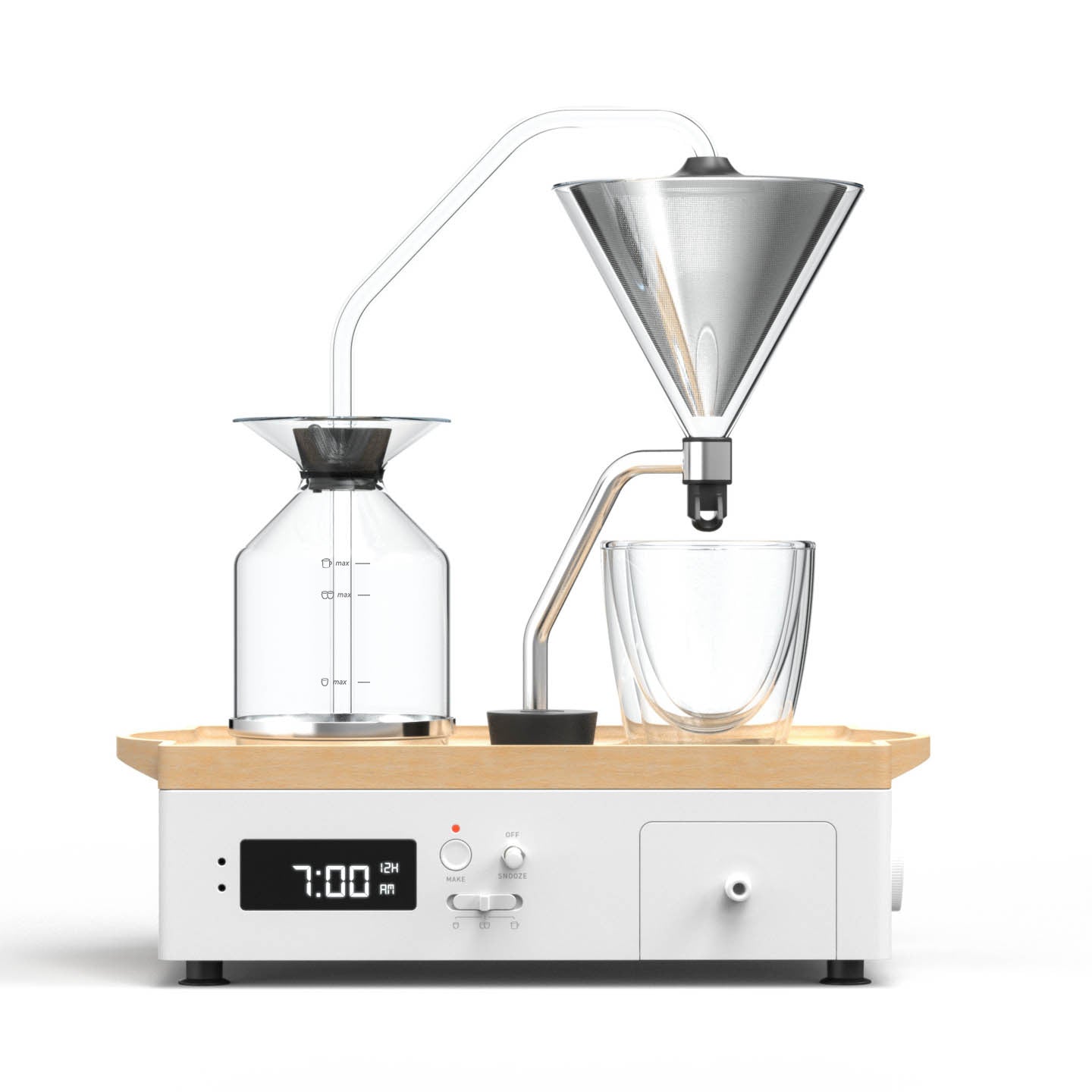 Barisieur Grande: Coffee & Tea Alarm Clock (White)